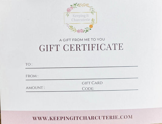 Keeping it Charcuterie Gift Certificate